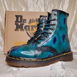 Dr. Martens vintage 90s 1460 Seagrass Blue Rainbow Ruboff leather boots